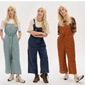 Lucy&Yak Wide Leg Organic Cotton Cropped Dungarees bib Overalls